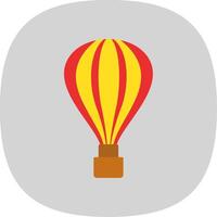 heet lucht ballon vlak kromme icoon ontwerp vector