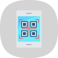 qr code vlak kromme icoon ontwerp vector