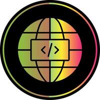 aarde wereldbol glyph ten gevolge kleur icoon ontwerp vector
