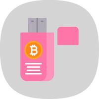 bitcoin rit vlak kromme icoon ontwerp vector