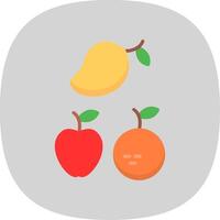 fruit vlak kromme icoon ontwerp vector