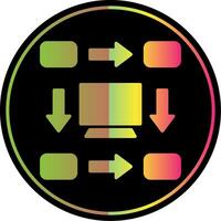 workflow glyph ten gevolge kleur icoon ontwerp vector