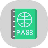 paspoort vlak kromme icoon ontwerp vector