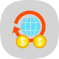 globaal financiën vlak kromme icoon ontwerp vector