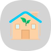 laag energie huis vlak kromme icoon ontwerp vector