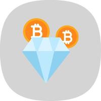 bitcoin diamant vlak kromme icoon ontwerp vector