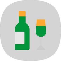 Champagne vlak kromme icoon ontwerp vector