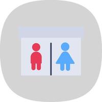 openbaar toilet vlak kromme icoon ontwerp vector