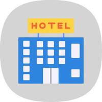 hotel vlak kromme icoon ontwerp vector