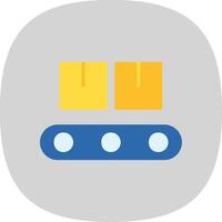 transportband riem vlak kromme icoon ontwerp vector