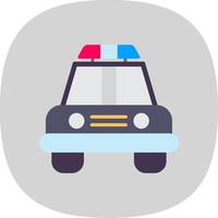 Politie auto vlak kromme icoon ontwerp vector