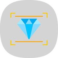 diamant vlak kromme icoon ontwerp vector