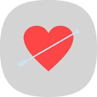 hart vlak kromme icoon ontwerp vector