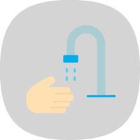 hand- wassen vlak kromme icoon ontwerp vector
