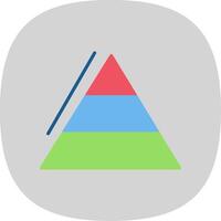 piramide grafieken vlak kromme icoon ontwerp vector