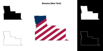 brommer district, nieuw york schets kaart reeks vector