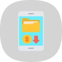 mobiel app vlak kromme icoon ontwerp vector