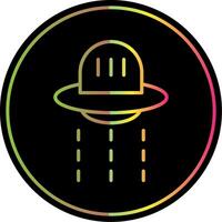 ufo jager lijn helling ten gevolge kleur icoon ontwerp vector