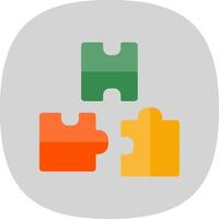 puzzel vlak kromme icoon ontwerp vector