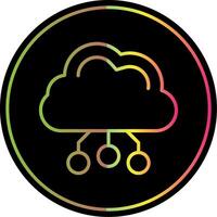 digitaal wolk lijn helling ten gevolge kleur icoon ontwerp vector