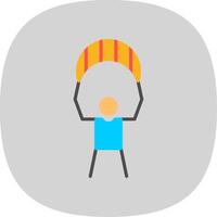 Parachutespringen vlak kromme icoon ontwerp vector
