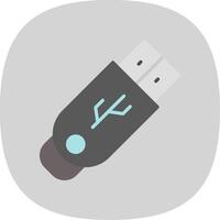 pendrive vlak kromme icoon ontwerp vector