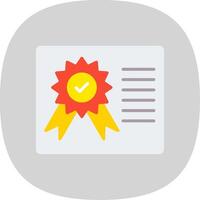 certificaat vlak kromme icoon ontwerp vector