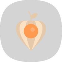 physalis vlak kromme icoon ontwerp vector