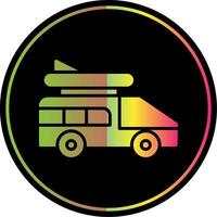 camper busje glyph ten gevolge kleur icoon ontwerp vector