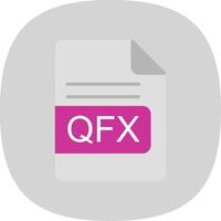 qfx het dossier formaat vlak kromme icoon ontwerp vector