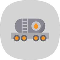 olie tank vlak kromme icoon ontwerp vector