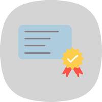 certificaat vlak kromme icoon ontwerp vector