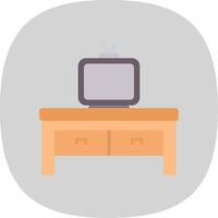 TV tafel vlak kromme icoon ontwerp vector