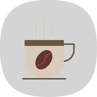 koffie kop vlak kromme icoon ontwerp vector