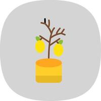citroen boom vlak kromme icoon ontwerp vector