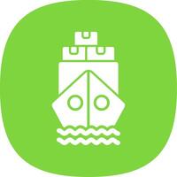 schip door zee glyph kromme icoon ontwerp vector