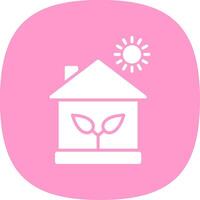 ecologisch huis glyph kromme icoon ontwerp vector