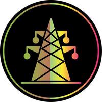 elektrisch toren glyph ten gevolge kleur icoon ontwerp vector