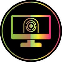 veiligheid computer gezichtsafdruk glyph ten gevolge kleur icoon ontwerp vector