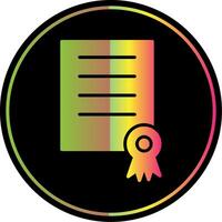certificaat glyph ten gevolge kleur icoon ontwerp vector