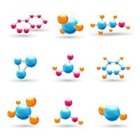 3D chemische moleculen vector