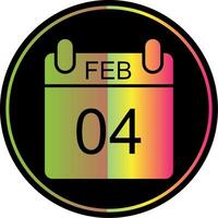 februari glyph ten gevolge kleur icoon ontwerp vector