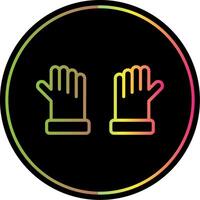 handschoenen lijn helling ten gevolge kleur icoon ontwerp vector