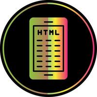 mobiel codering glyph ten gevolge kleur icoon ontwerp vector
