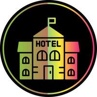 hotel glyph ten gevolge kleur icoon ontwerp vector