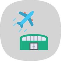 luchthaven vlak kromme icoon ontwerp vector