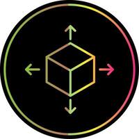 kubus lijn helling ten gevolge kleur icoon ontwerp vector