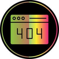 fout 404 glyph ten gevolge kleur icoon ontwerp vector