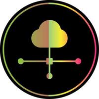wolk verbinding glyph ten gevolge kleur icoon ontwerp vector