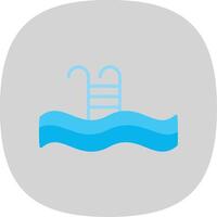 zwemmen zwembad vlak kromme icoon ontwerp vector